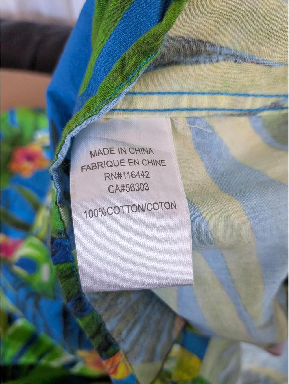 Empyre Shirt Mens Large Blue Hawaiian Tropical Floral Button Front Short Sleeve - Picture 10 of 10